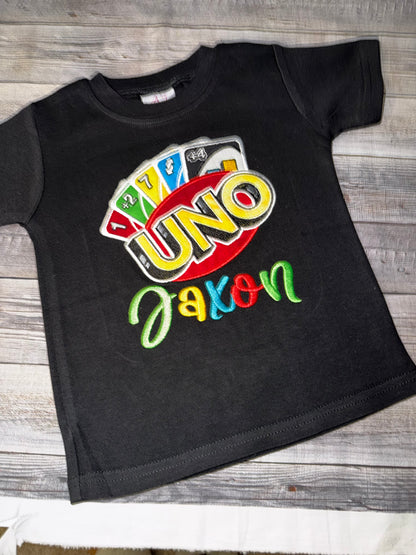 Personalized UNO Birthday Shirt for Boys – Custom Name UNO Card Shirt – Toddler Birthday Outfit