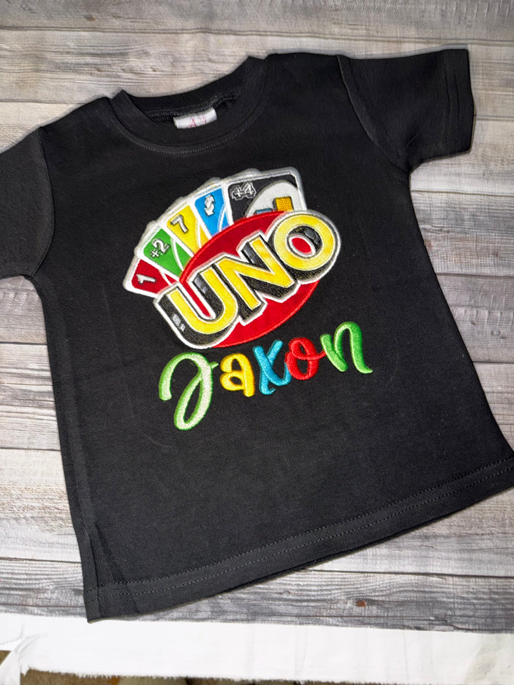 Personalized UNO Birthday Shirt for Boys – Custom Name UNO Card Shirt – Toddler Birthday Outfit