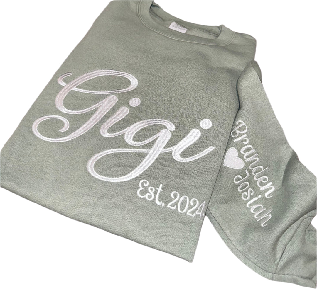 Personalizable Embroidered Gigi sweatshirt