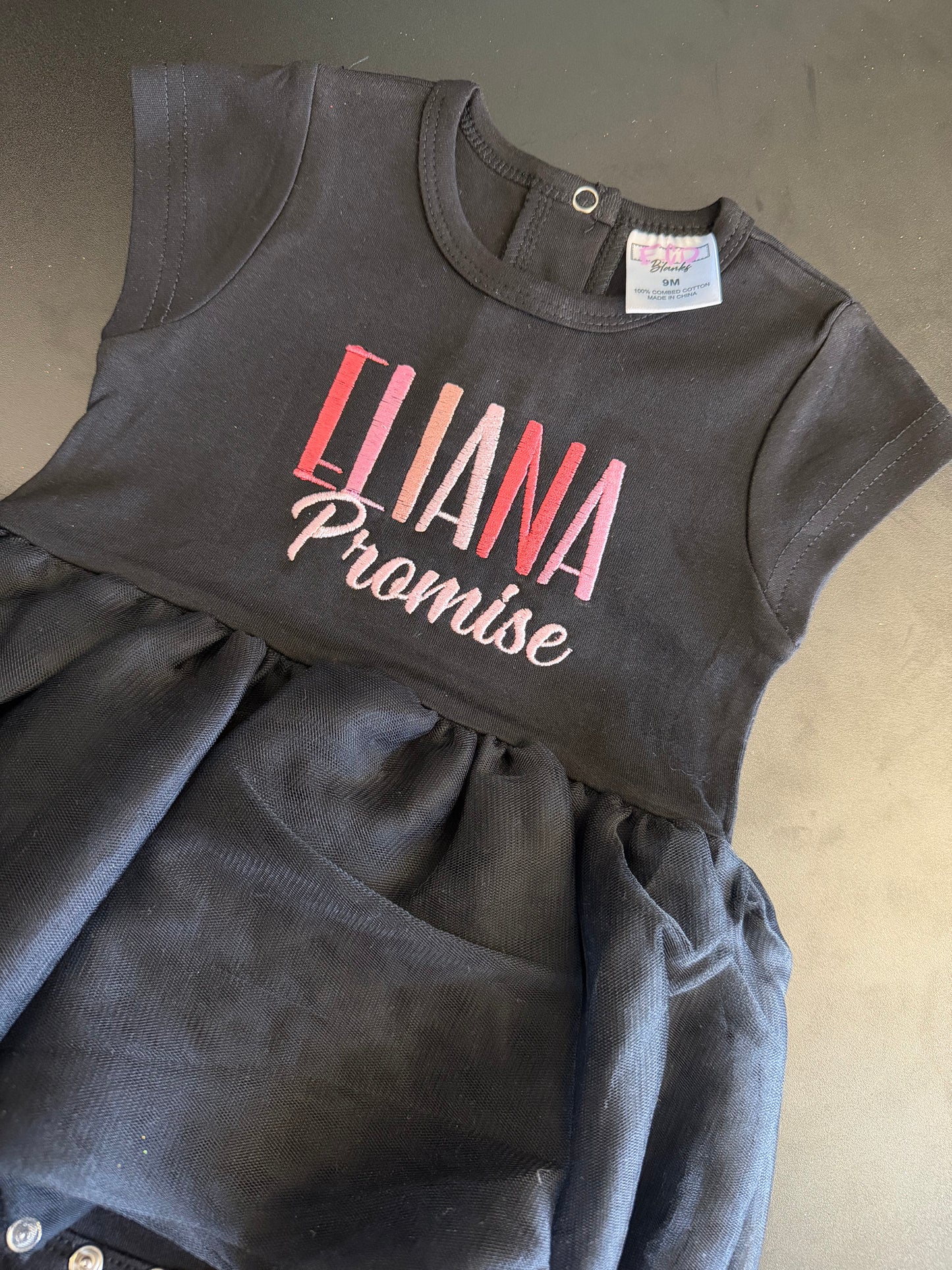 The Signature Black Tutu Romper – Personalized Name | Classic, Signature & Luxe Set