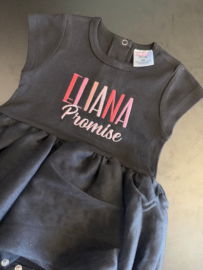 The Signature Black Tutu Romper – Personalized Name | Classic, Signature & Luxe Set