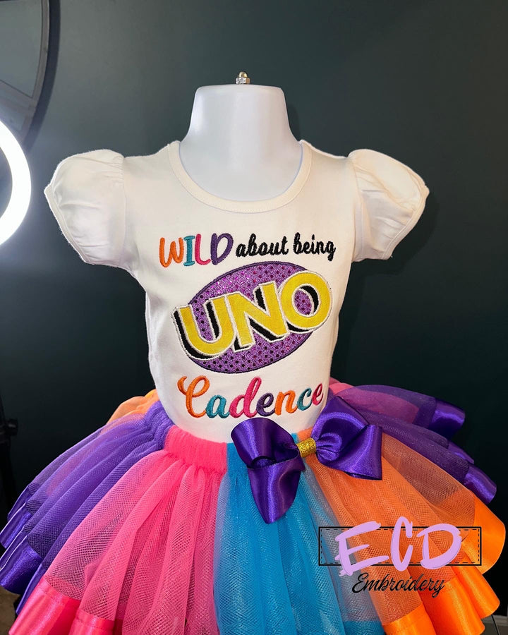 Uno birthday outfit for girls. uno Flip inspired