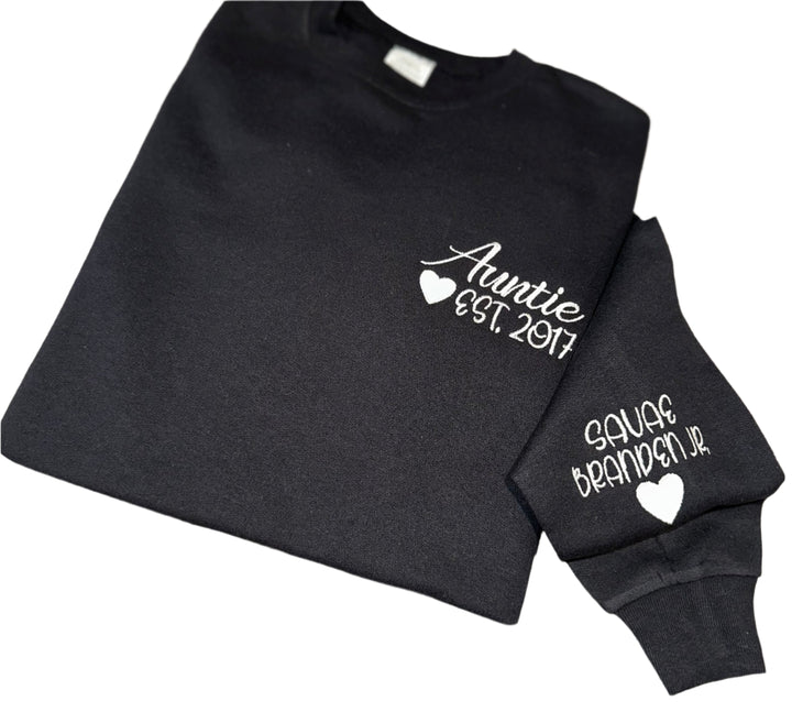 Personalizable Embroidered Auntie sweatshirt