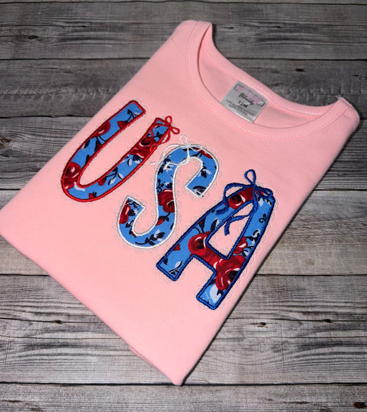 Patriotic USA Applique Toddler Shirt
