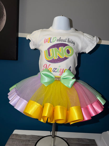 Wild about being Uno birthday outfit-pastel
