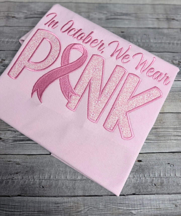 In October, We Wear Pink Tshirt