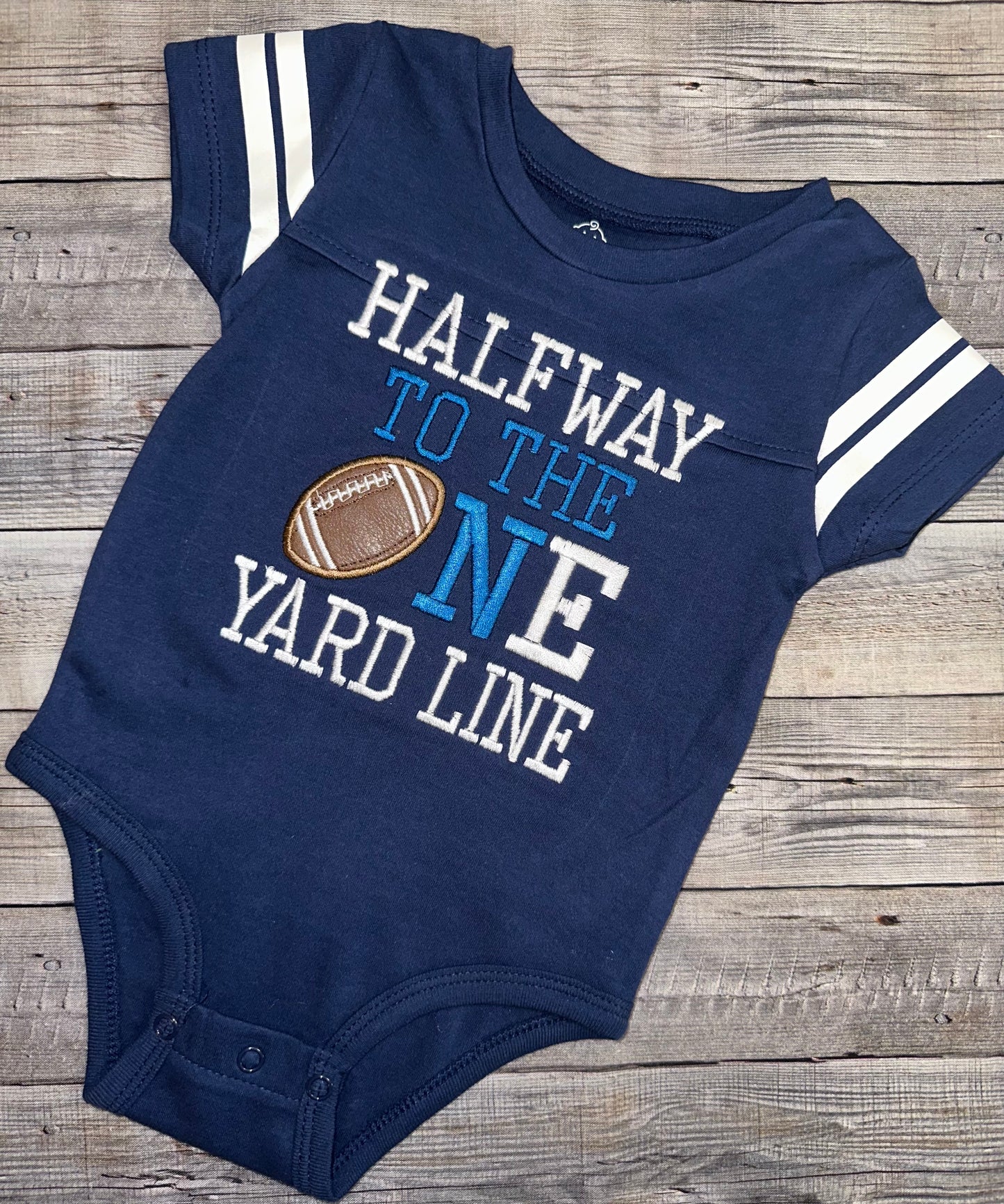 half way to the one yard line shirt for baby boys