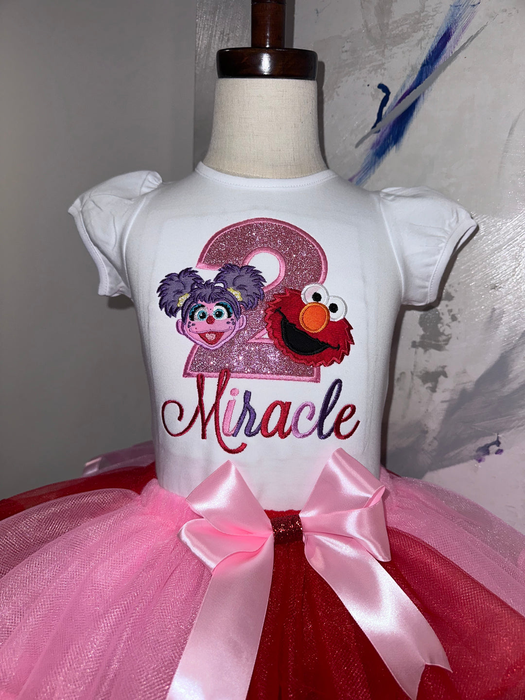 Sesame Street Inspired Birthday Tutu Outfit – Elmo &amp; Abby Personalized Set
