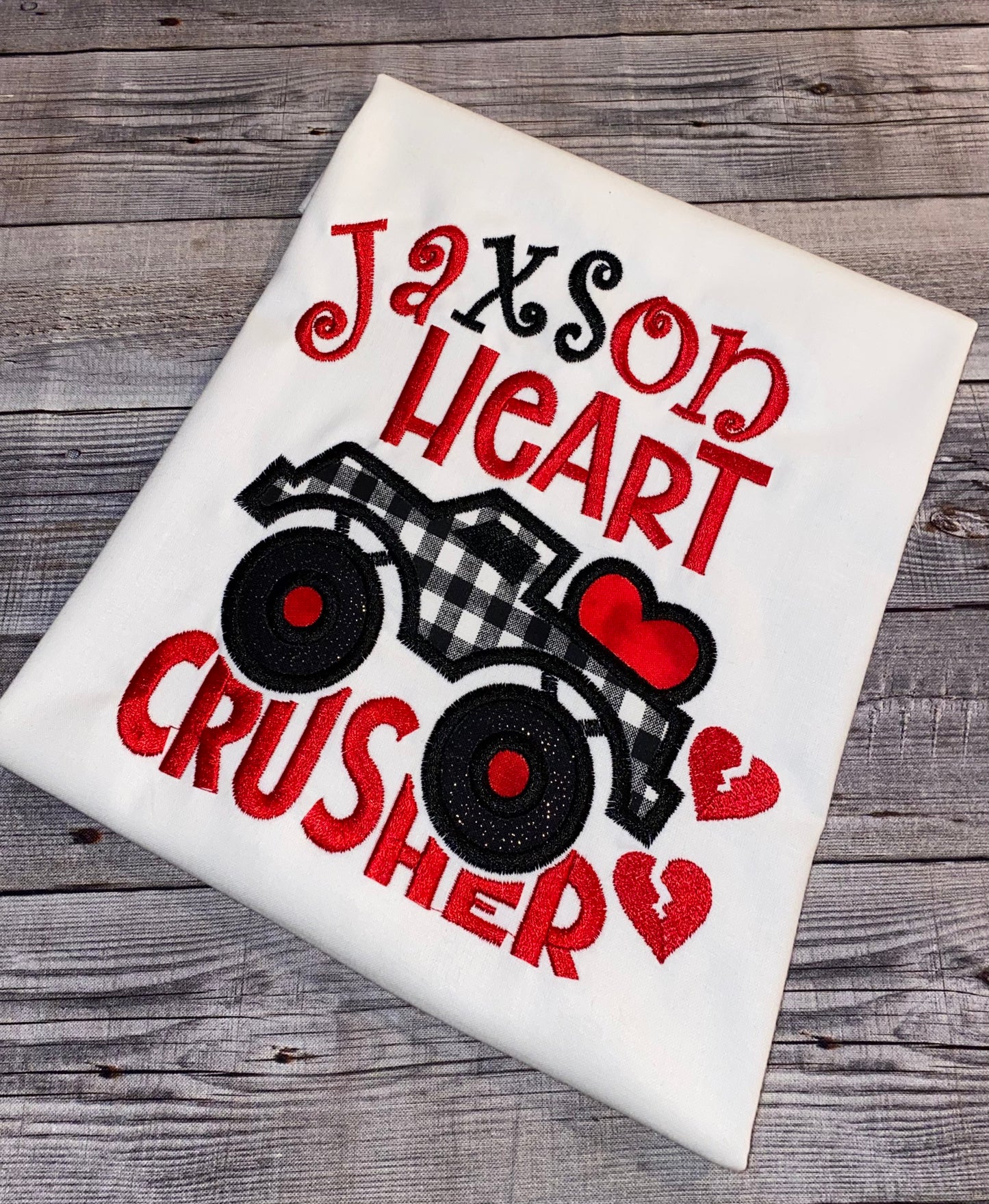 Personalized heart crusher shirt for boys