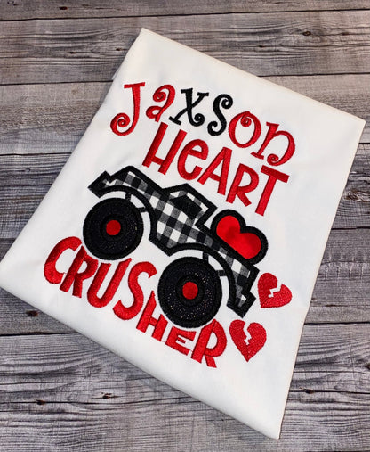 Personalized heart crusher shirt for boys