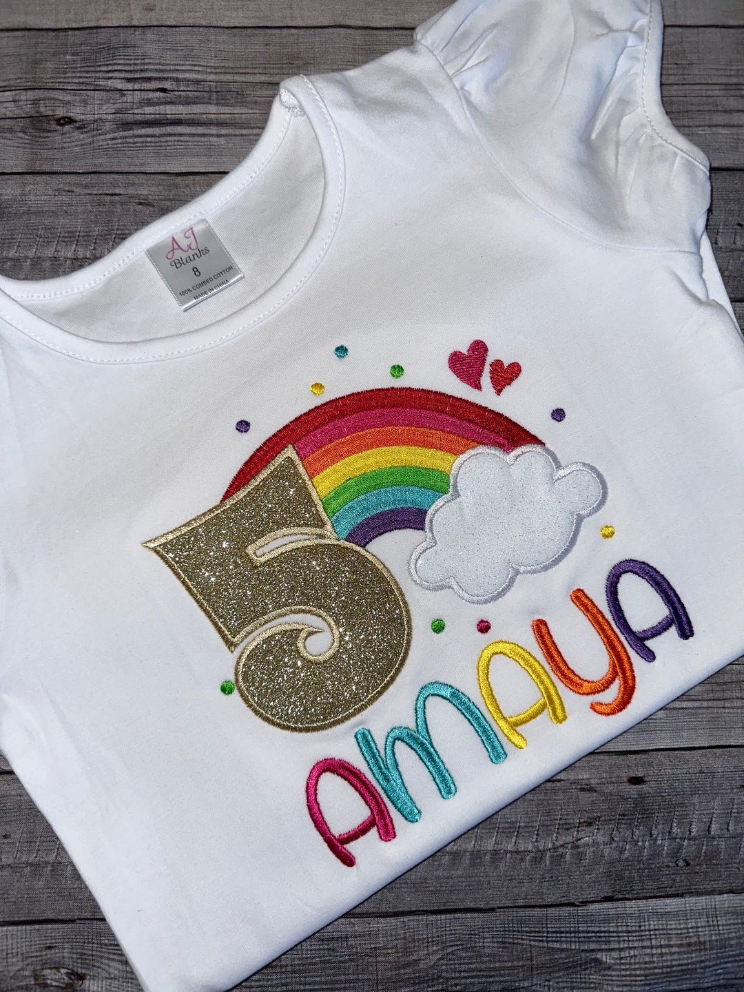 Personalized Rainbow birthday outfit|Custom Birthday Dress &amp; Shirt for girls