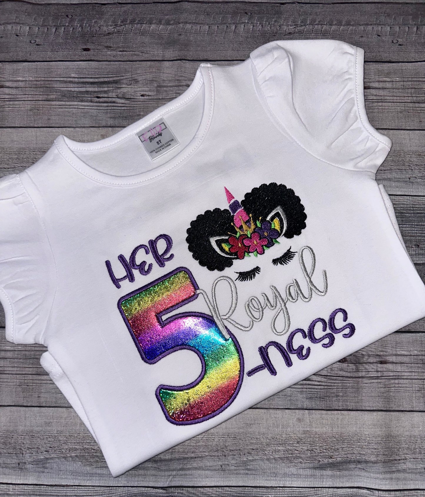 Her Royal Five-ness birthday shirt for girls