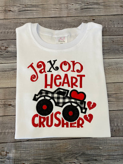 Personalized heart crusher shirt for boys