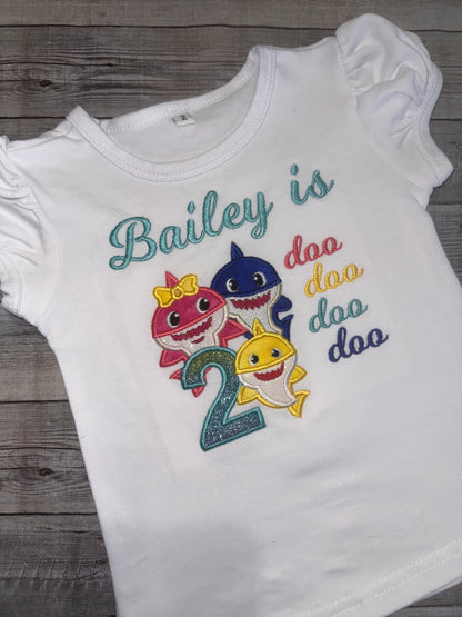 Baby shark family birthday shirt