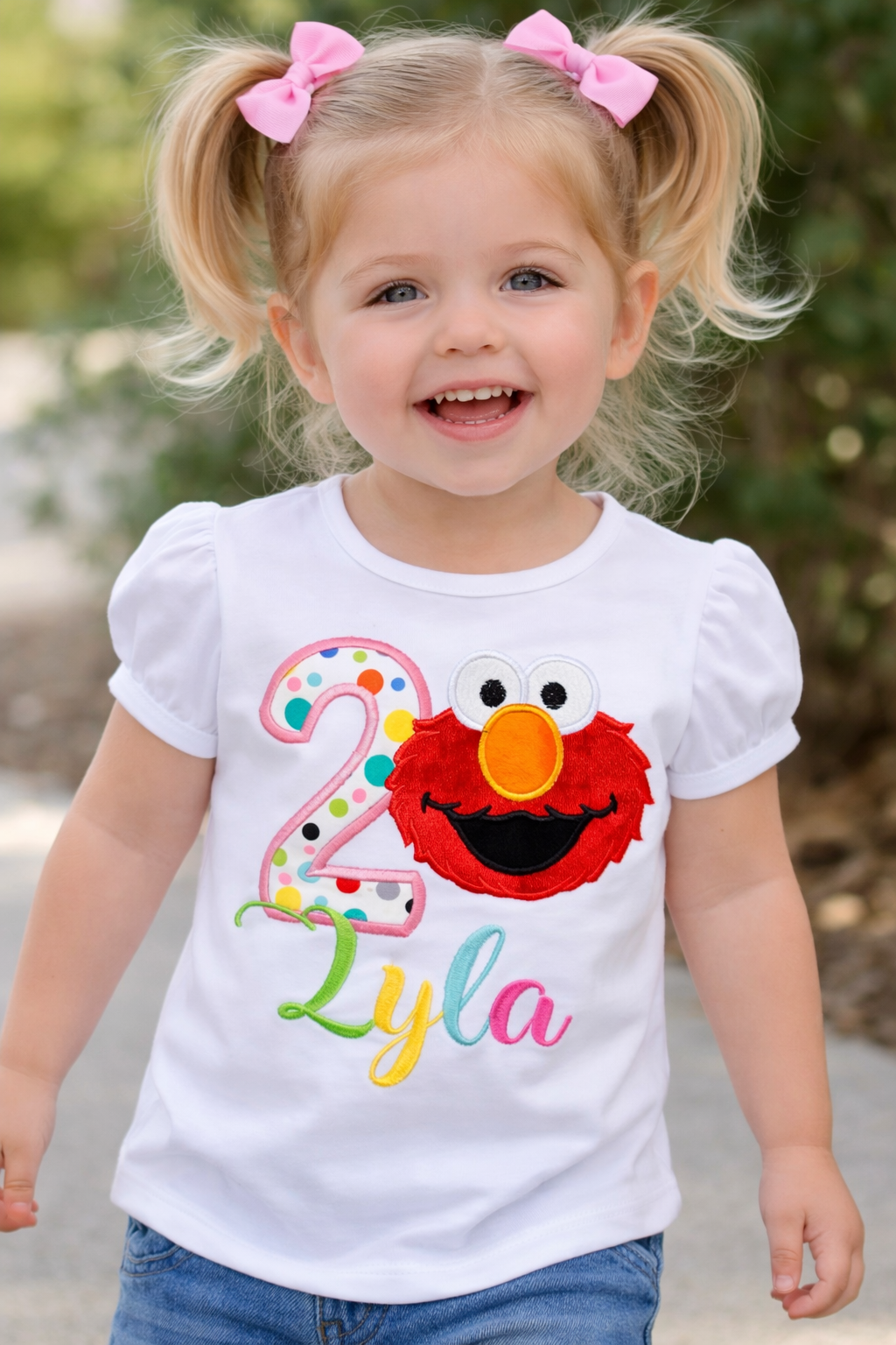 Personalized Elmo-inspired birthday shirt|Custom Birthday shirt for girls