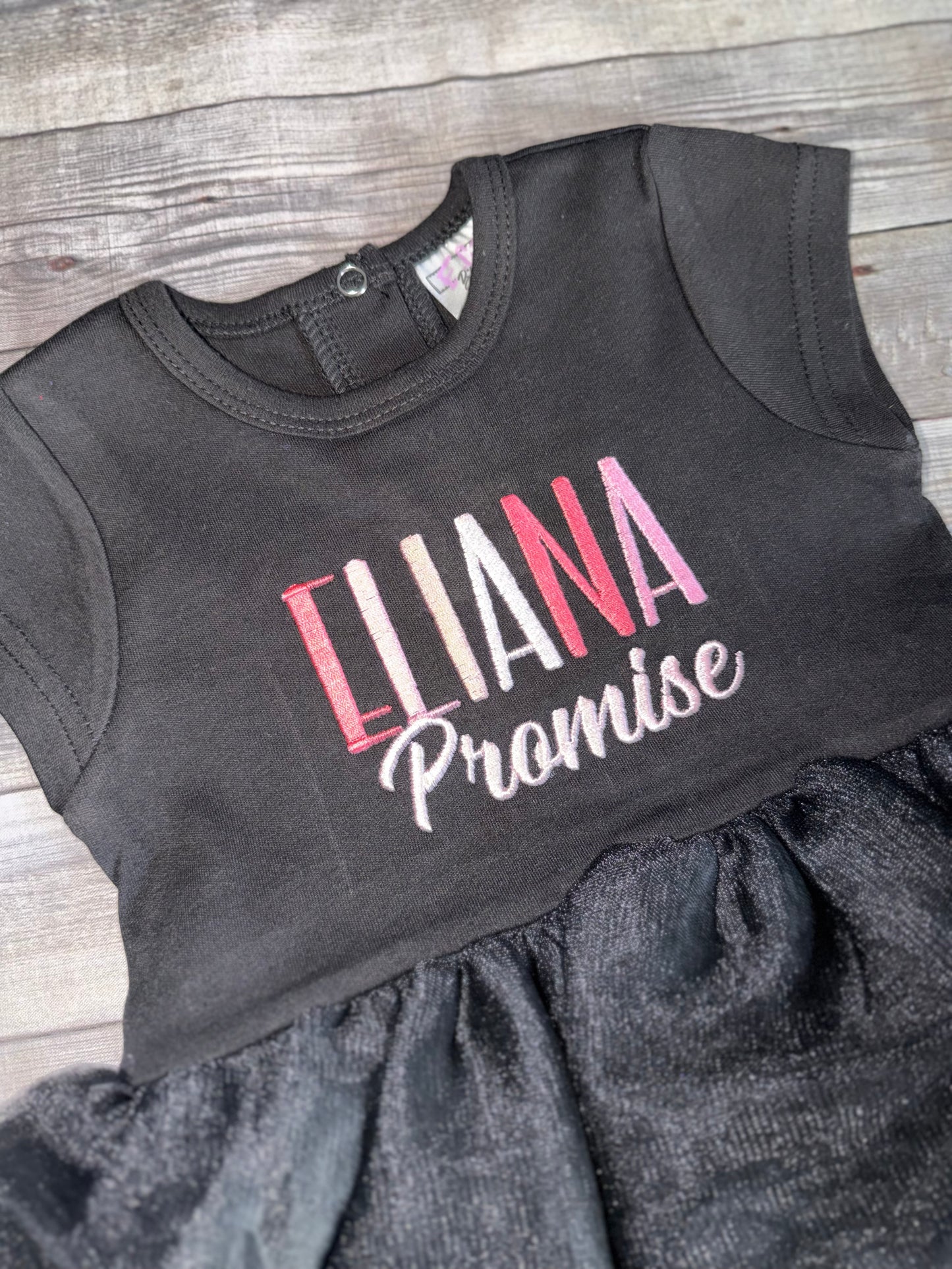 The Signature Black Tutu Romper – Personalized Name | Classic, Signature & Luxe Set