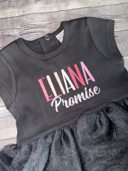 The Signature Black Tutu Romper – Personalized Name | Classic, Signature & Luxe Set