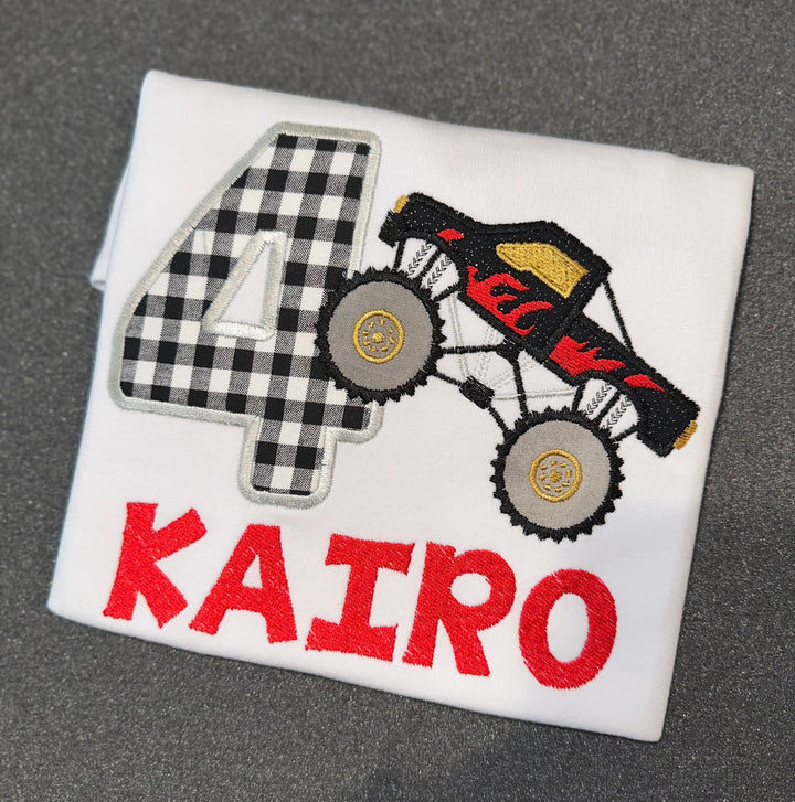Personalized Monster truck birthday shirt for boys|Custom Birthday Shirt