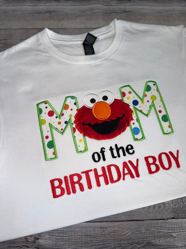 Mom is the birthday boy T-shirt|Elmo inspired