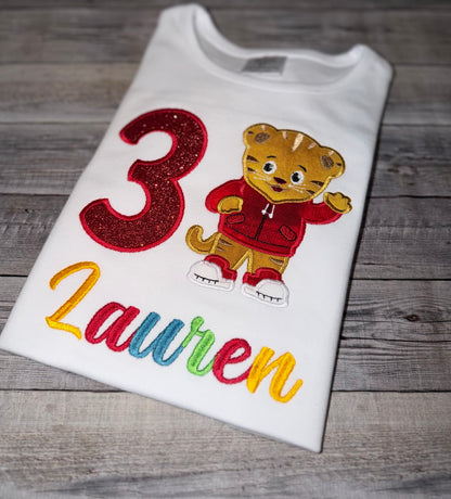 Daniel Tiger Inspired Birthday Shirt – Personalized Toddler Birthday-girl