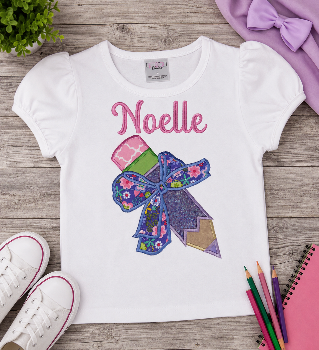Personalizable Pencil Bow Shirt