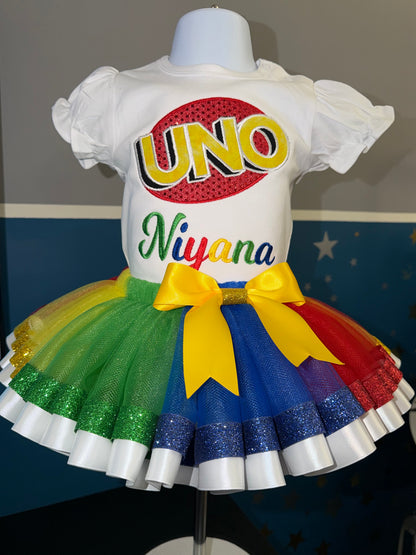 Personalized UNO Birthday Outfit for Girls | Custom 1st Birthday Outfit