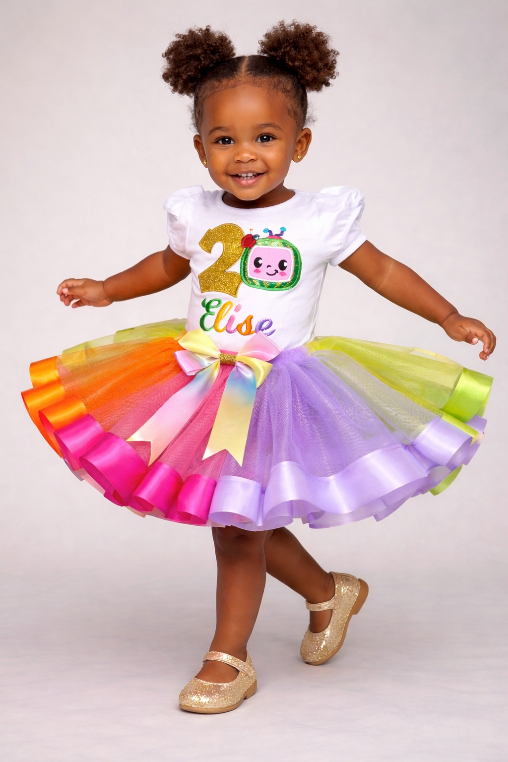 Personalized Cocomelon-inspired birthday outfit|Custom Birthday dress set for girls