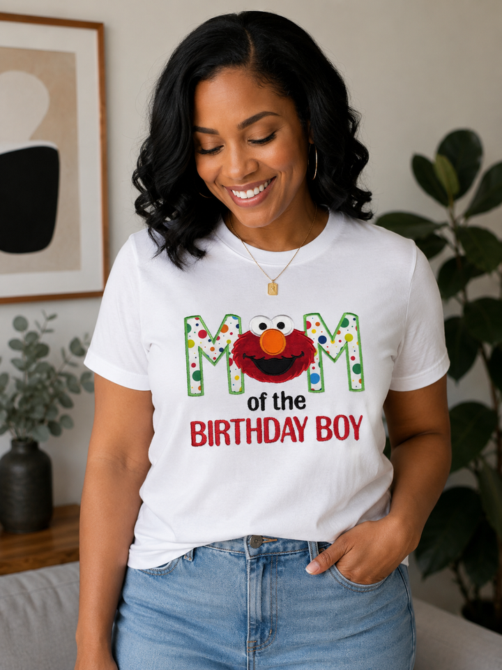 Mom is the birthday boy T-shirt|Elmo inspired