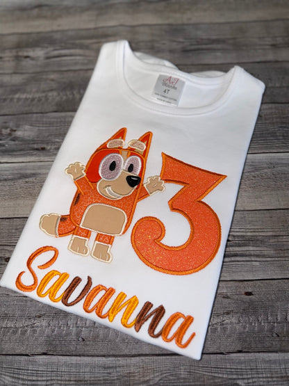 Bingo Inspired Personalized Embroidered Birthday Shirt | Custom Birthday for girls