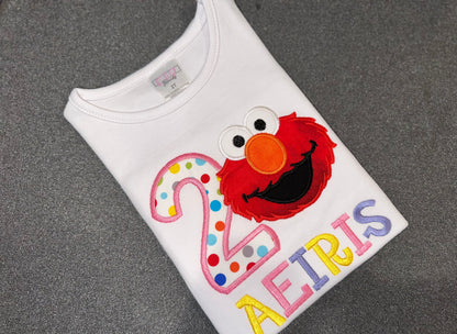 Elmo birthday shirt-girl
