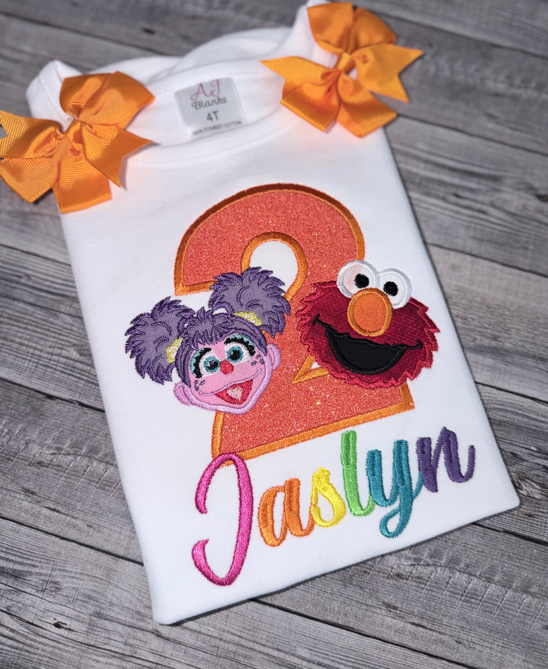 Personalized Elmo &amp; Abby-inspired birthday shirt