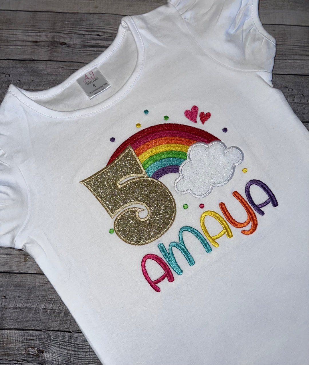 Personalized Rainbow birthday outfit|Custom Birthday Dress &amp; Shirt for girls