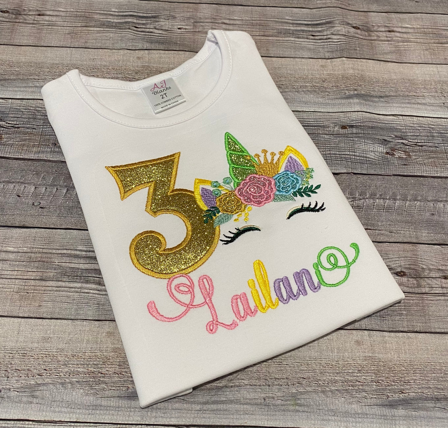 Unicorn birthday shirt for girls