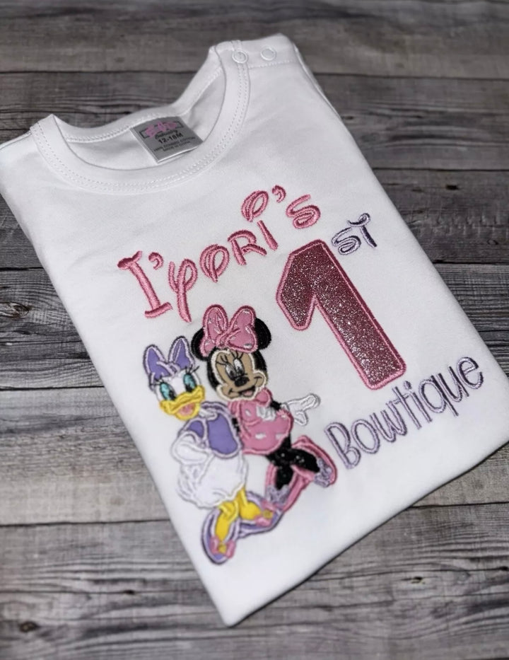 Personalized Minnie &amp; Daisy inspired Birthday tutu set for girls|Custom Birthday Outfit