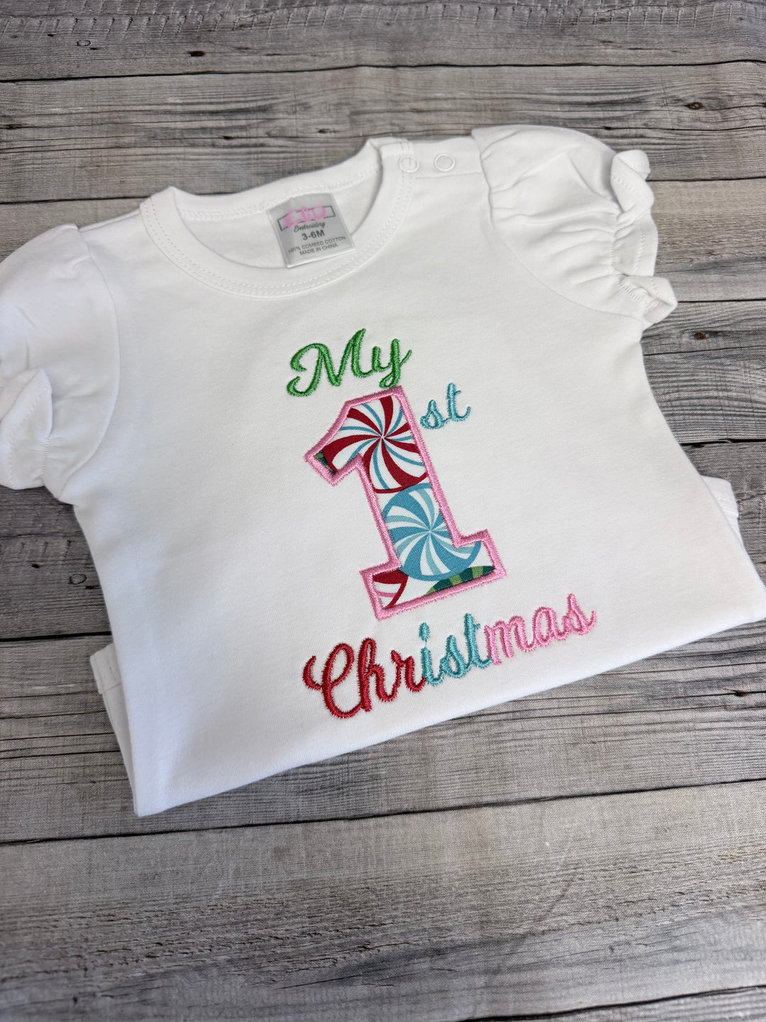 My 1st Christmas Embroidered Baby Shirt
