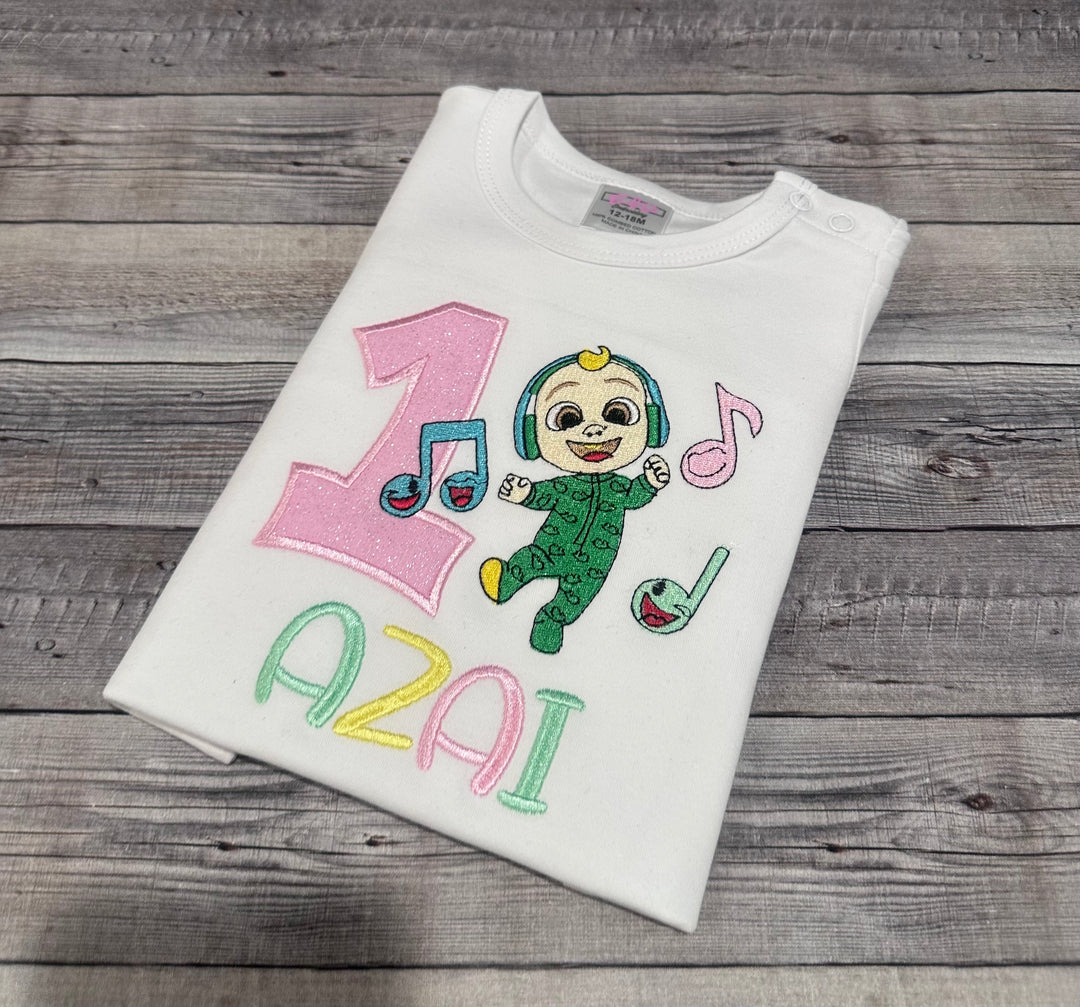 C0co-melon JJ birthday shirt for girls