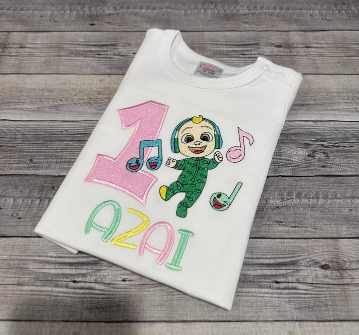 C0co-melon JJ birthday shirt for girls