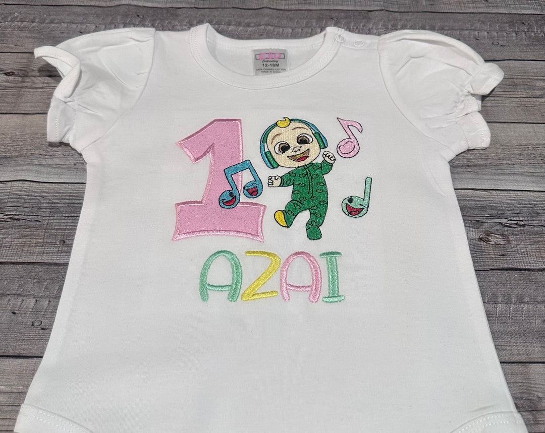 C0co-melon JJ birthday shirt for girls