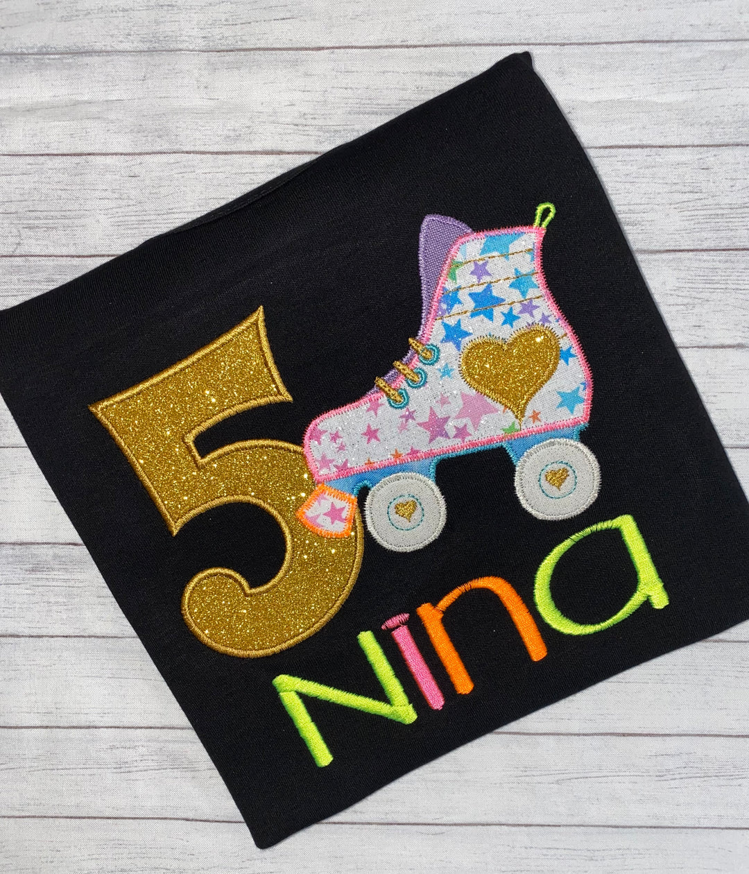 Skate theme birthday shirt and outfit for girls