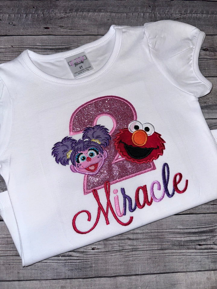 Sesame Street Inspired Birthday Tutu Outfit – Elmo &amp; Abby Personalized Set