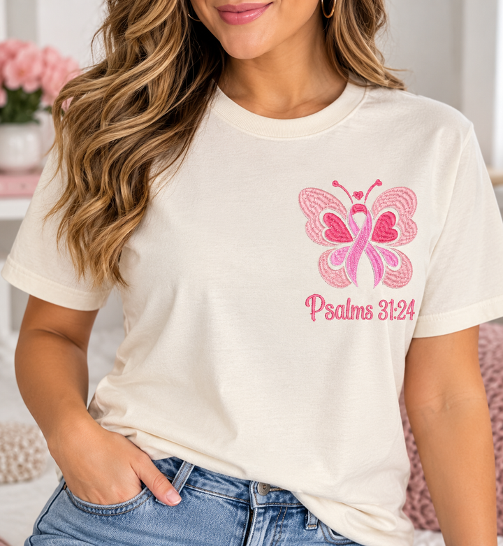 Breast Cancer Butterfly T-shirt