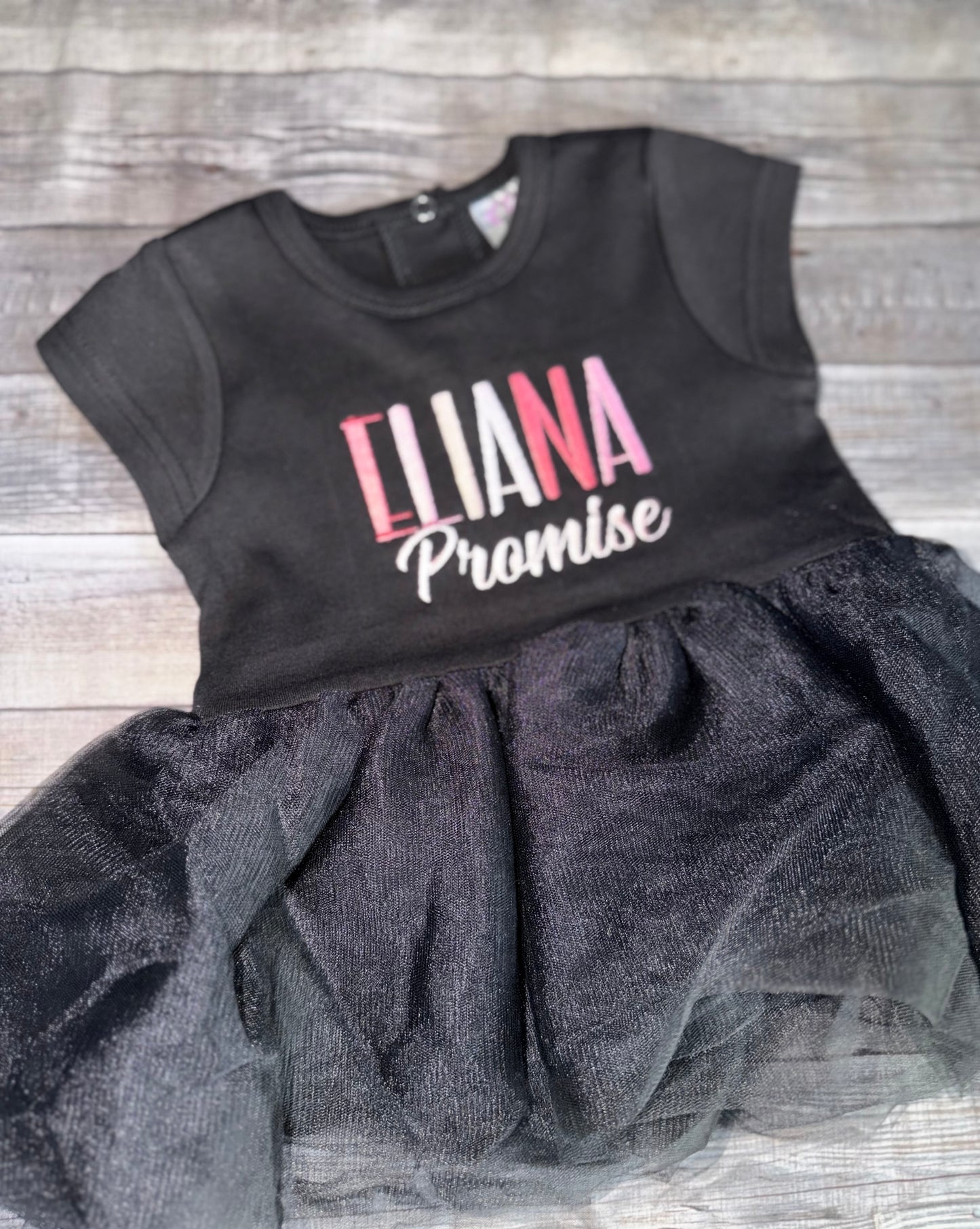 The Signature Black Tutu Romper – Personalized Name | Classic, Signature & Luxe Set