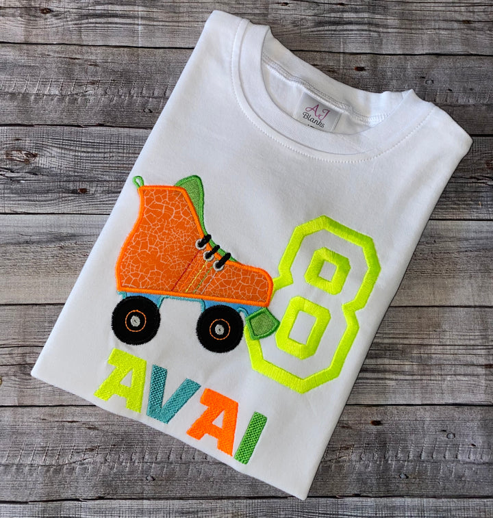 Skate theme birthday shirt for boys