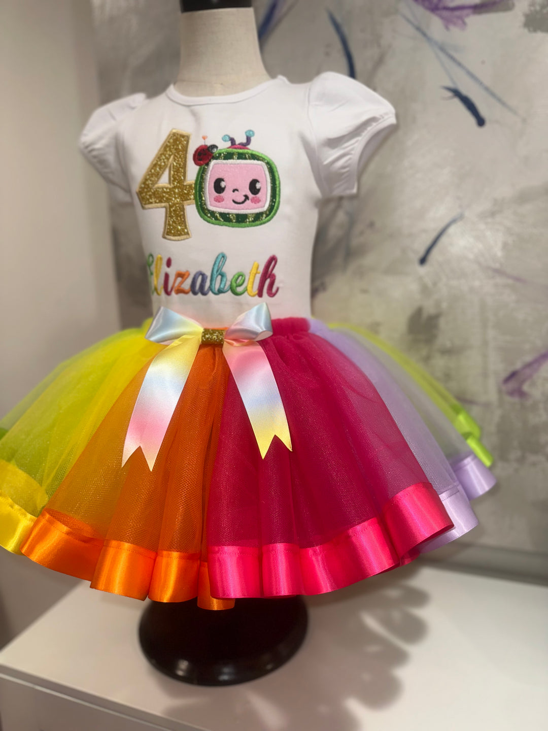Personalized Cocomelon-inspired birthday outfit|Custom Birthday dress set for girls