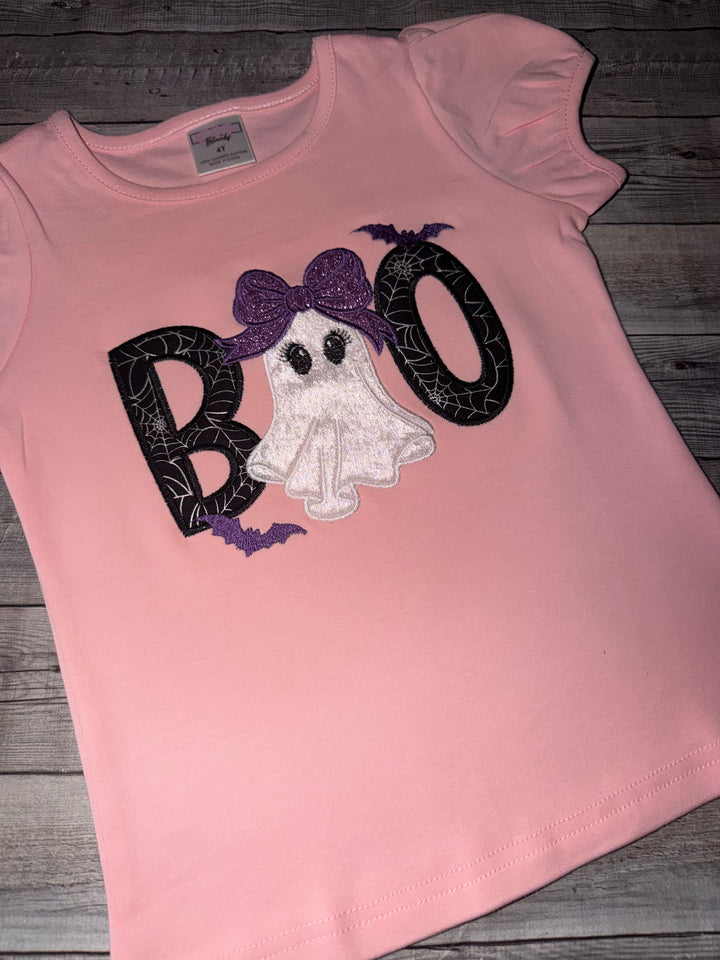 Girls Halloween Ghost Boo Shirt
