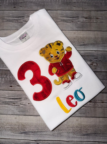 Customized Daniel Tiger Inspired Birthday Shirt – Personalized Toddler Birthday Shirt