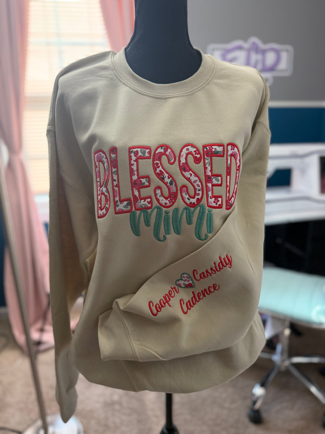 Personalized Blessed Mimi Embroidered Sweatshirt
