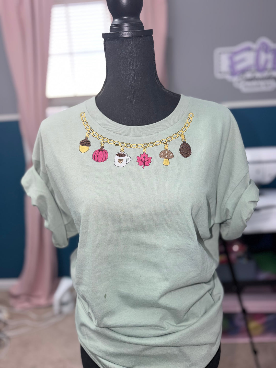 Fall Charm Embroidered Shirt