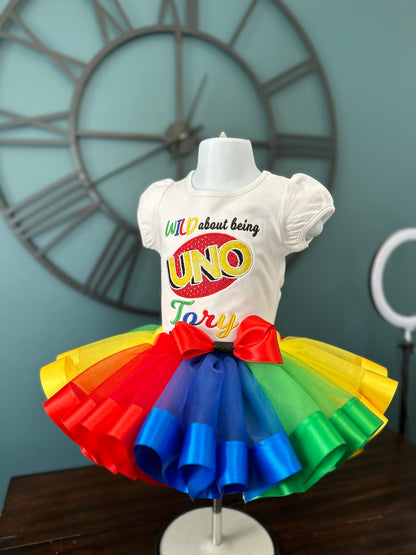 Wild about being Uno Birthday outfit for girls