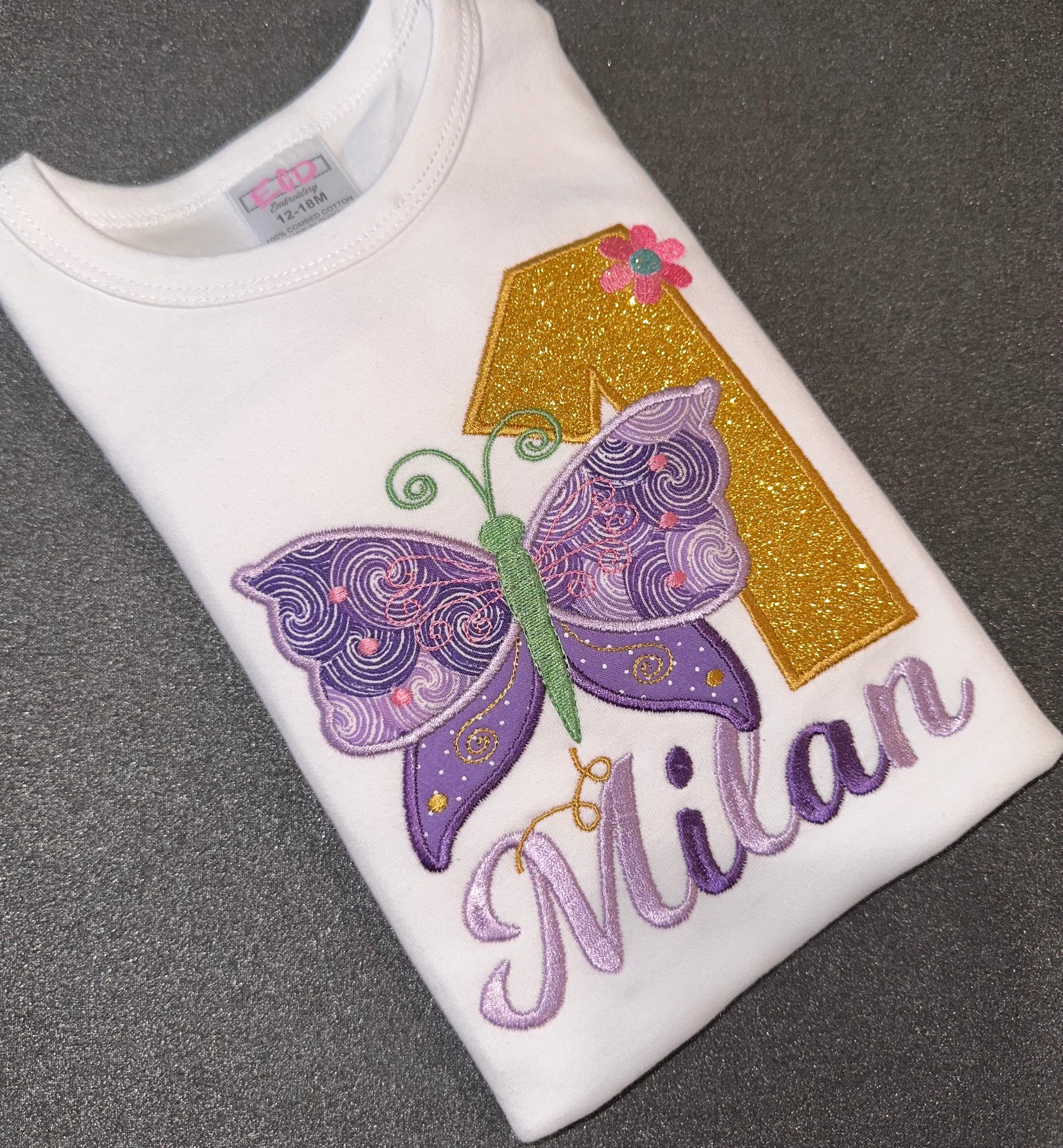 Butterfly birthday shirt for girls